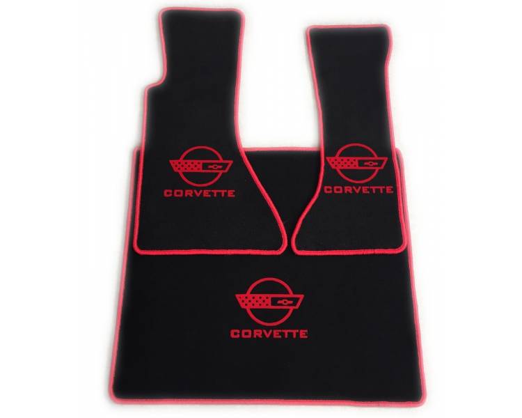 Tapis de Voiture Sol Coffre Kit pour Corvette C5 Cabriolet Punisher Jaune  3tlg