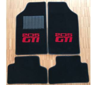 Set de tapis de sol VELOURS ROUGES pour 205 GTI avec COUTURES