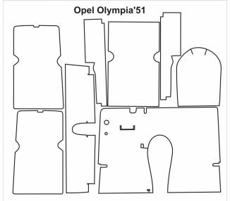 Complete interior carpet kit for Opel Olympia 51 from 01/1951-03/1953 (only LHD)